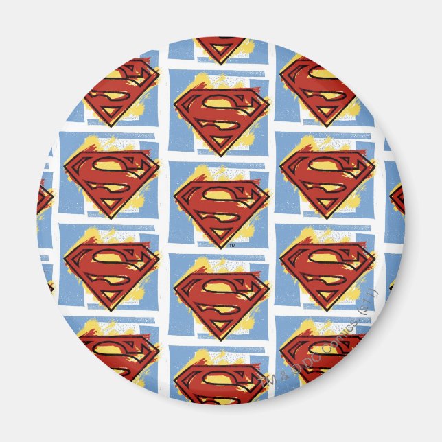 Superman Red and Blue Pattern Magnet (Front)