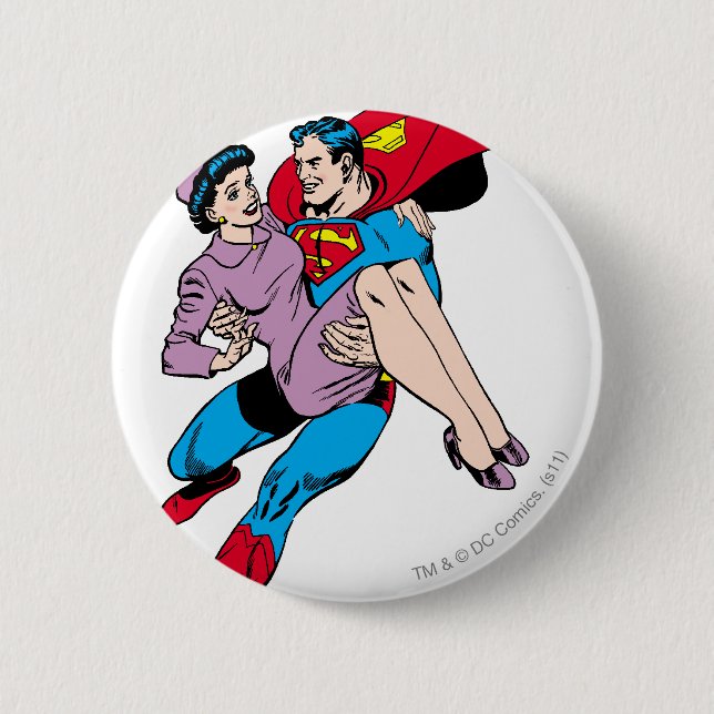 Superman rescues Louis 6 Cm Round Badge (Front)