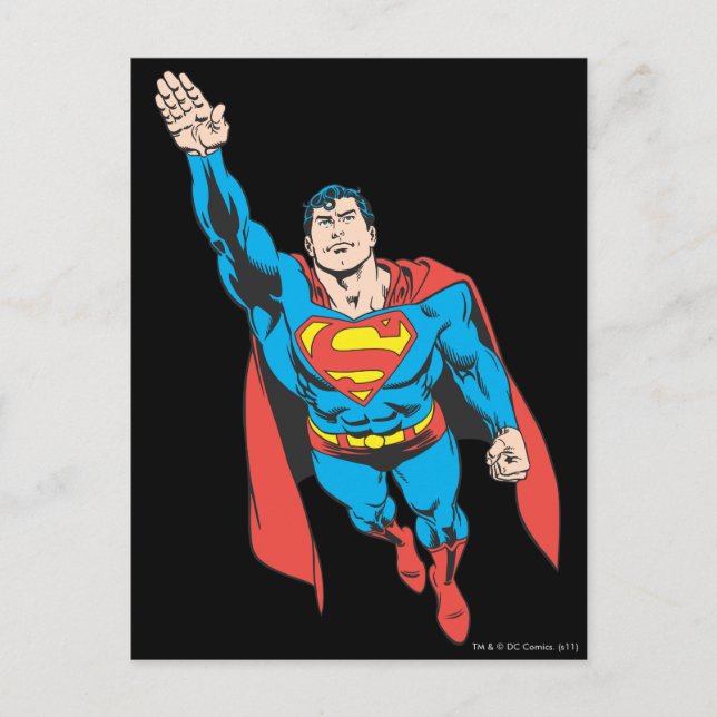 Superman Right Arm Raised Postcard (Front)