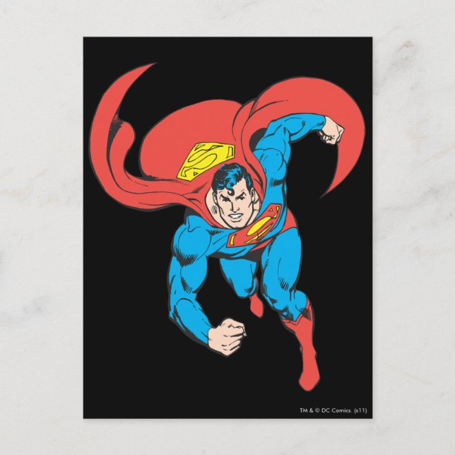 Superman Runs Forward Postcard (Front)