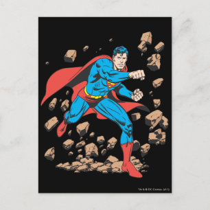 Superman Runs in Rubble Postcard