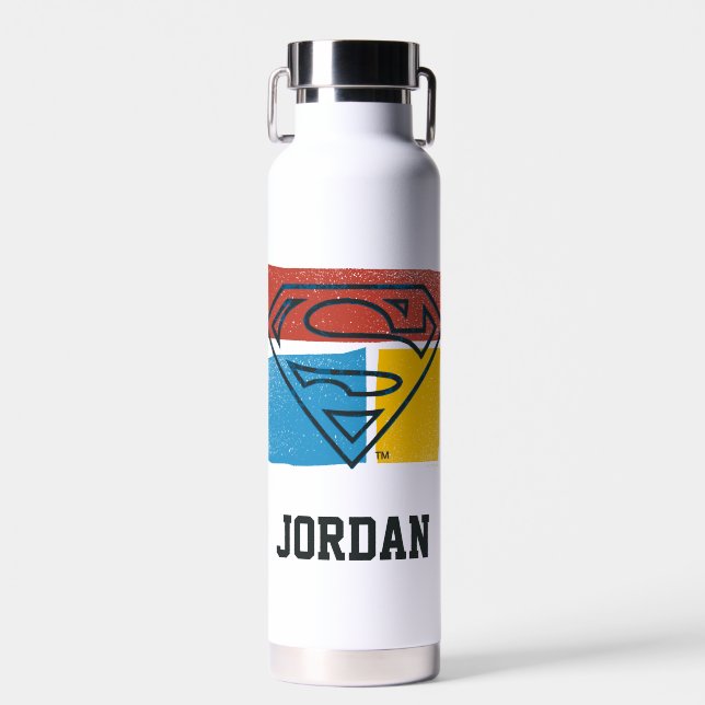 Superman S-Shield | Add Your Name Water Bottle (Front)