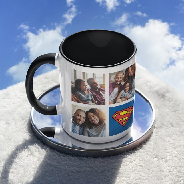 Superman S-Shield | Best Dad Photo Collage Mug (Mug on tray)