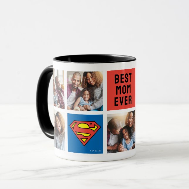 Superman S-Shield | Best Mum Photo Collage Mug (Front Left)