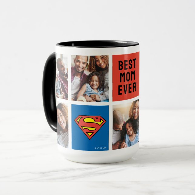 Superman S-Shield | Best Mum Photo Collage Mug (Front Left)