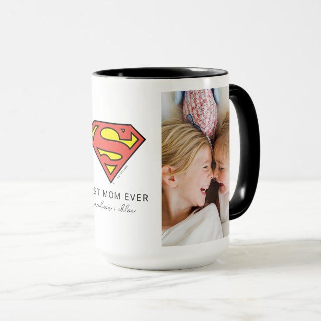 Superman S-Shield | Best Mum Photo Mug (Front Right)