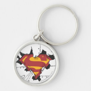Superman S-Shield Broken Metal Logo Key Ring