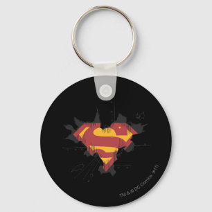 Superman S-Shield Broken Metal Logo Key Ring
