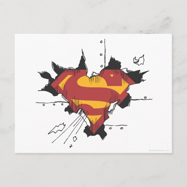 Superman S-Shield | Broken Metal Logo Postcard (Front)