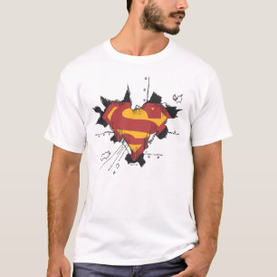Superman S-Shield Broken Metal Logo T-Shirt