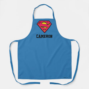 Superman S-Shield   Classic Logo 2   Add Your Name Apron