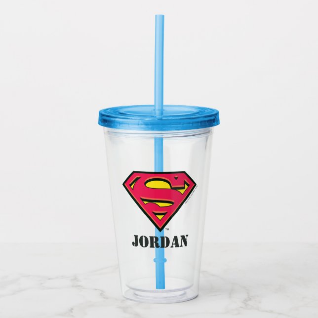 Superman S-Shield | Classic Logo Acrylic Tumbler (Front)