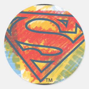 Superman S-Shield   Coloured Logo Classic Round Sticker