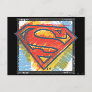 Superman S-Shield   Coloured Logo Postcard