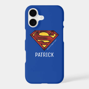 Superman S-Shield Darkened Red Logo Add Name