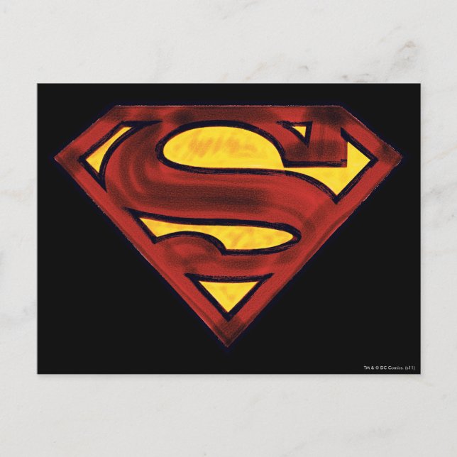 Superman S-Shield | Darkened Red Logo Postcard (Front)