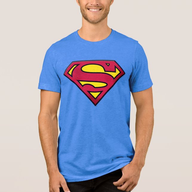 Superman S-Shield | Dirt Logo Tri-Blend Shirt (Front)