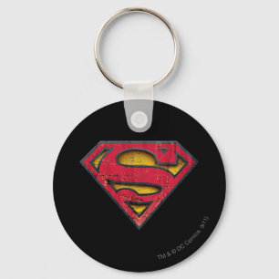Superman S-Shield Distressed Logo Key Ring