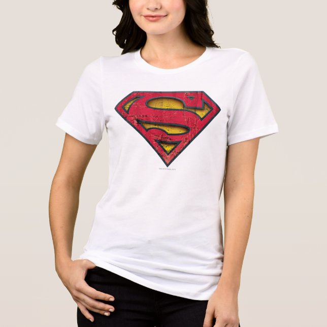 Superman S-Shield | Distressed Logo Tri-Blend Shirt (Front)
