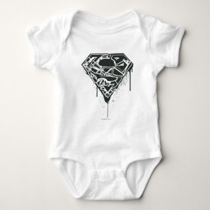 Superman S-Shield Fragmented Splatter Logo Baby Bodysuit