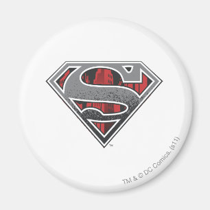 Superman S-Shield   Grey and Red City Logo Magnet