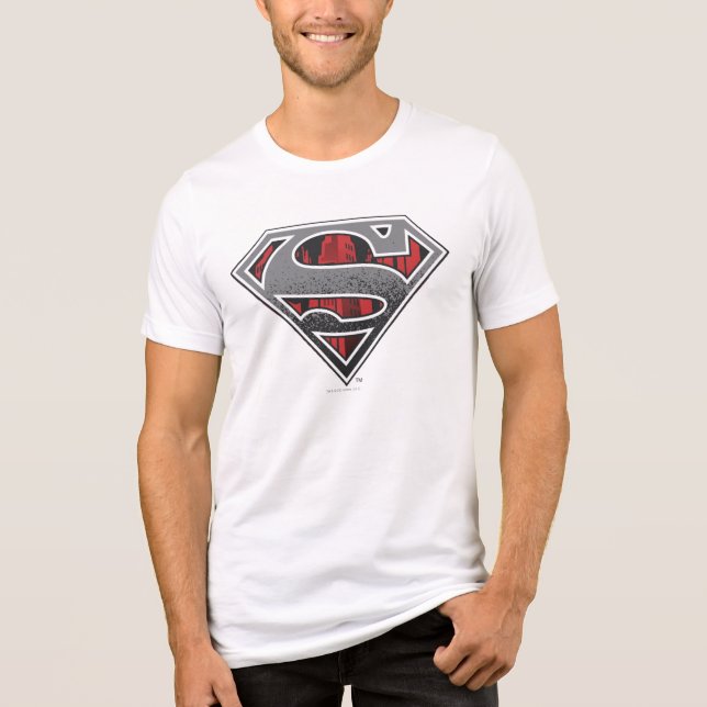 Superman S-Shield | Grey and Red City Logo Tri-Blend Shirt (Front)