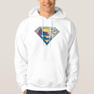 Superman S-Shield Grey Yellow Red Black Mix Logo Hoodie