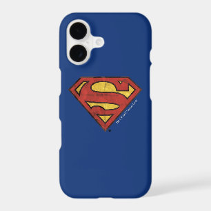 Superman S-Shield Grunge Black Outline Logo