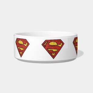 Superman S-Shield   Grunge Black Outline Logo Bowl