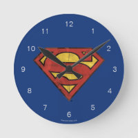 Superman S-Shield | Grunge Black Outline Logo