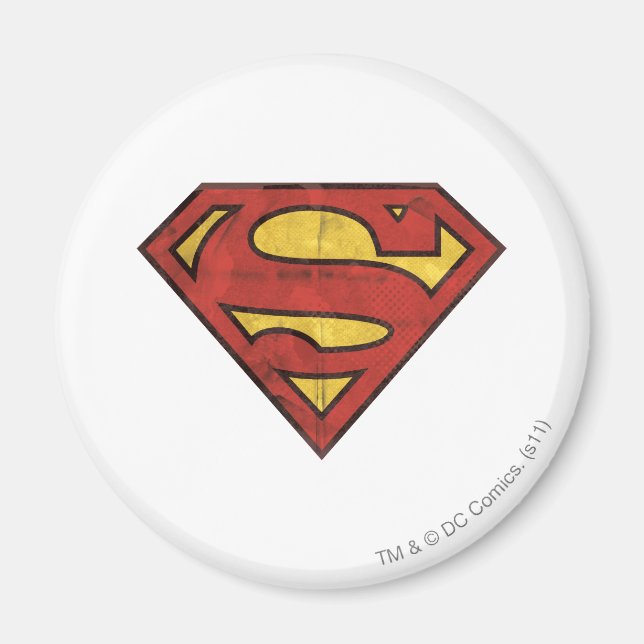 Superman S-Shield | Grunge Logo Magnet (Front)