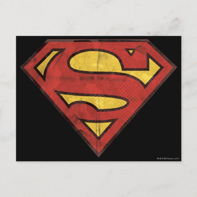 Superman S-Shield | Grunge Logo Postcard (Front)