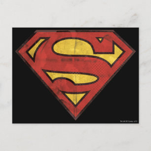 Superman S-Shield Grunge Logo Postcard