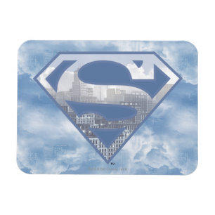 Superman S-Shield   Light Blue City Logo Magnet
