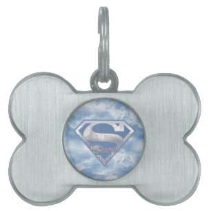 Superman S-Shield   Light Blue City Logo Pet Name Tag