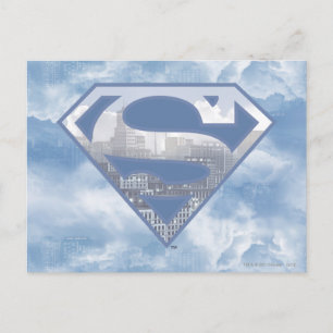 Superman S-Shield Light Blue City Logo Postcard