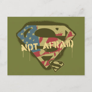 Superman S-Shield   Not Afraid Logo Postcard