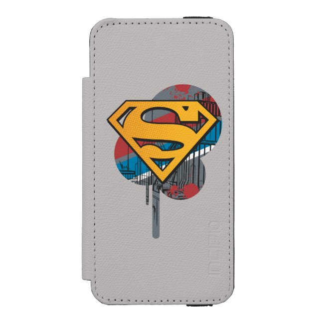 Superman S-Shield | Orange with Paint Incipio iPhone Wallet Case (Folio Front)