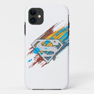 Superman S-Shield   Paint Streaks Logo iPhone 11 Case
