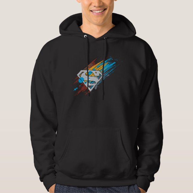 Superman S-Shield | Paint Streaks Logo Hoodie (Front)