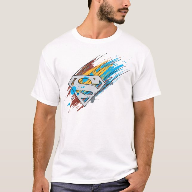 Superman S-Shield | Paint Streaks Logo T-Shirt (Front)