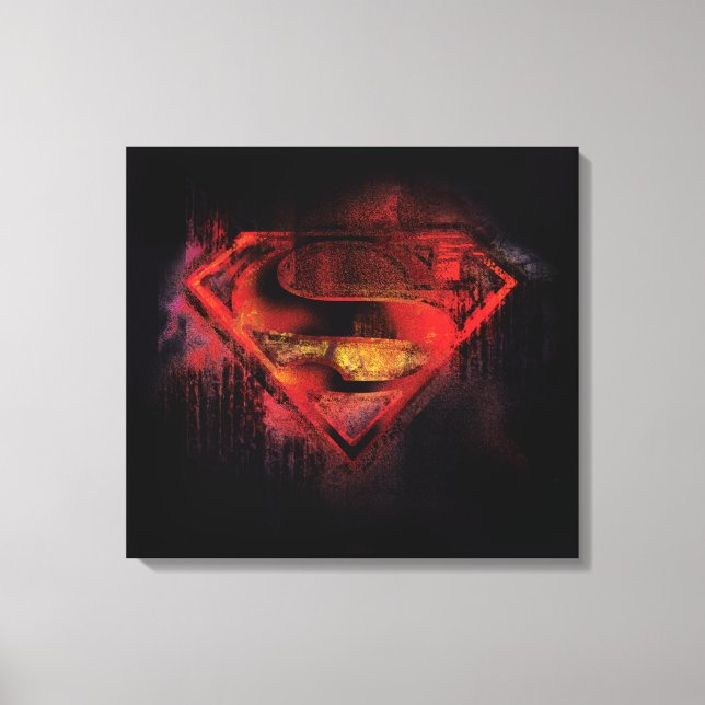Superman S-Shield | Painted Logo Canvas Print (Front)