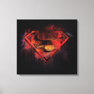 Superman S-Shield   Painted Logo Canvas Print