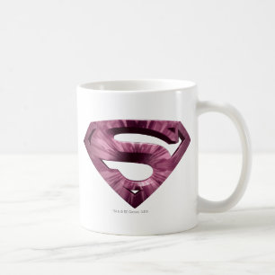 Superman S-Shield Pink Star Burst Logo Coffee Mug