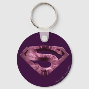 Superman S-Shield Pink Star Burst Logo Key Ring
