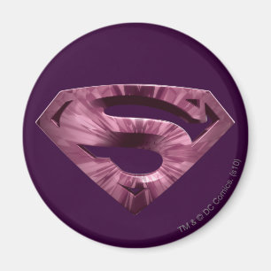 Superman S-Shield   Pink Star Burst Logo Magnet