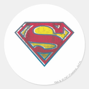 Superman S-Shield   Printed Logo Classic Round Sticker