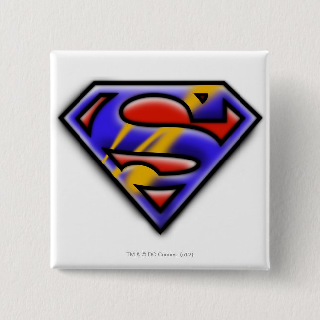 Superman S-Shield | Purple Airbrush Logo 15 Cm Square Badge (Front)