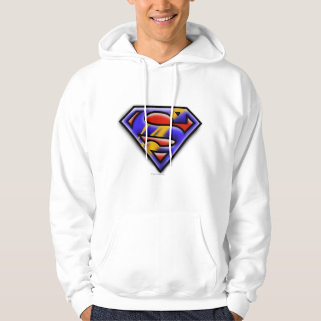 Superman S-Shield | Purple Airbrush Logo Hoodie (Front)