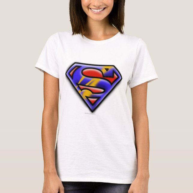 Superman S-Shield | Purple Airbrush Logo T-Shirt (Front)